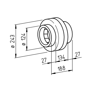 Helios Radial-Rohrventilator RR 125 C