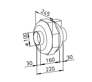 Helios Radial-Rohrventilator RRK 100