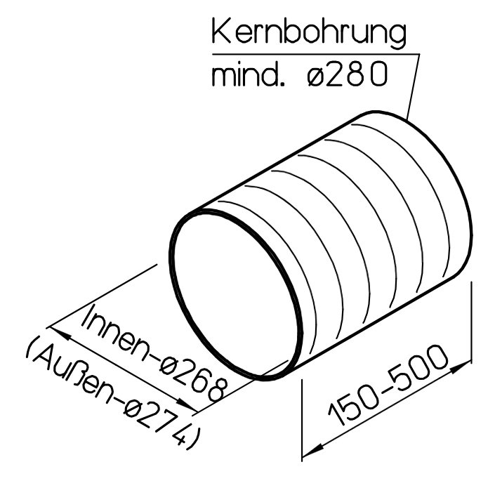 Helios Wand-Rohrhülse WER 225/250
