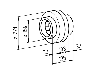 Helios Radial-Rohrventilator RR 160 B