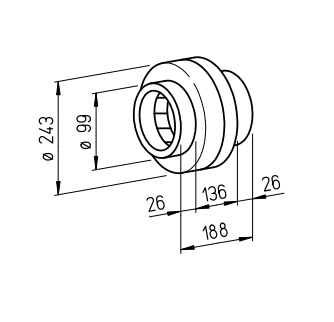 Helios Radial-Rohrventilator RR 100 A