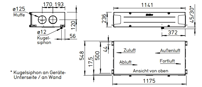 Helios Deckengerät  KWL 220 D R