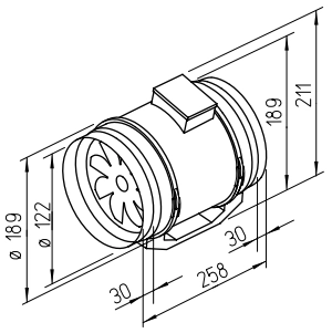 Helios Multivent-Rohrventilator MV 125