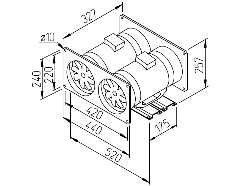 Helios Multivent-Rohrventilatoren MVP 200, Parallel-Twin-Unit