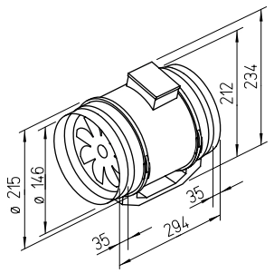 Helios Multivent-Rohrventilator MV 150