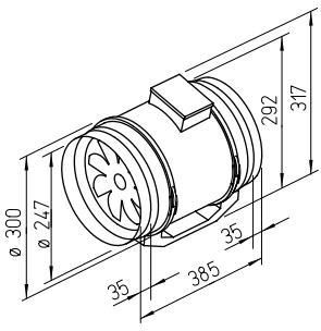Helios Multivent-Rohrventilator MV 250
