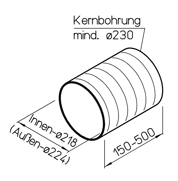Helios Wand-Rohrhülse WER 200