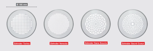 Zehnder Design-Gitter CLRF / TVA Venezia, weiß, Durchmesser 160 mm, inklusive Filter